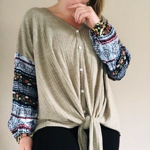 Kori America Green Long Sleeve with Fun Sleeves